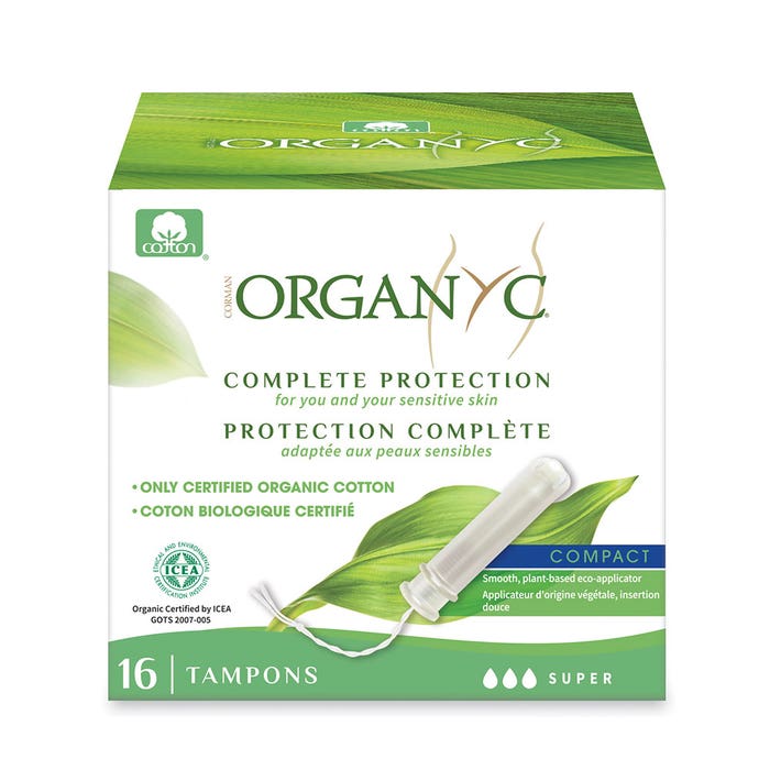 Organic Tampons Super Compact Applicator X16 x16 Organyc