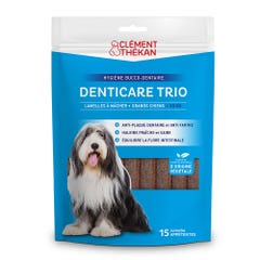 Clement-Thekan Denticare Trio Denticare Trio chewing strips for dogs over 30kg Promotes oral hygiene 15 strips
