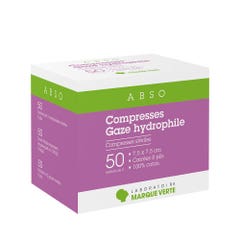 Marque Verte Abso Hydrophilic gauze bandages 7.5x7.5cm x50 bags of 2
