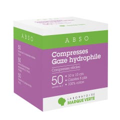 Marque Verte Abso Hydrophilic gauze bandages 10x10cm x50 bags of 2