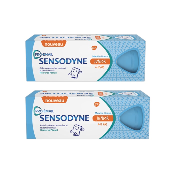 Pro Email Toothpaste Sensodyne Pro-Email Toothpaste Junior 6 to 12 years Sweet Mint 2x50ml ...