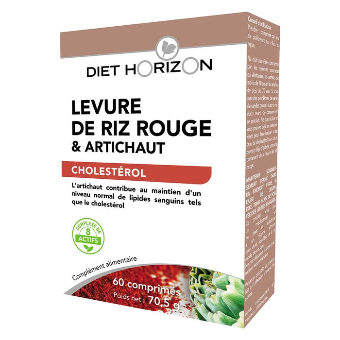 Diet Horizon Red Rrice Yeast Rice 60 Capsules Coq10 Cholesterol 60 Comprimes