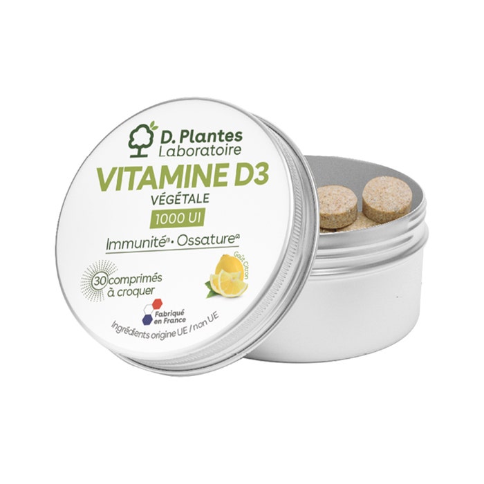 D. Plantes Vitamins D3 1000IU Lemon Flavour Chewable 30 tablets