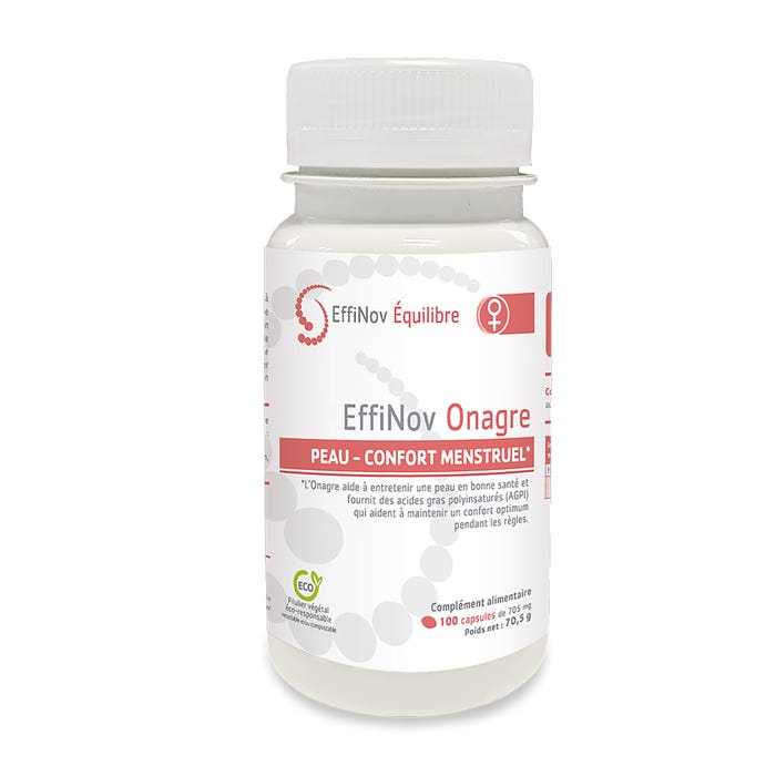 Evening Primrose 100 capsules Skin and menstrual comfort Effinov Nutrition