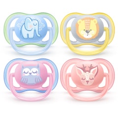 Avent Ultra-Air Orthodontic Silicone Pacifiers 0 to 6 months x2