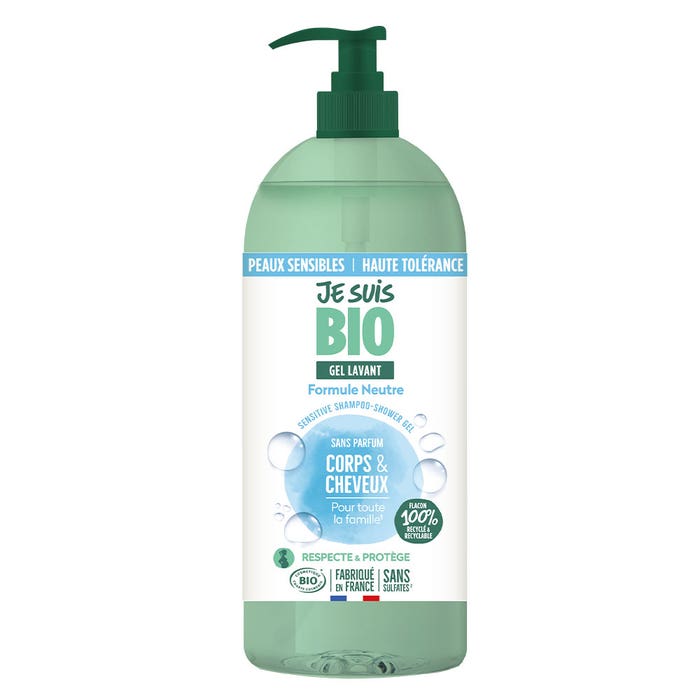Je suis Bio Perfumes Free Shower Gel Bioes Body and Hair Sensitive Skin 1L
