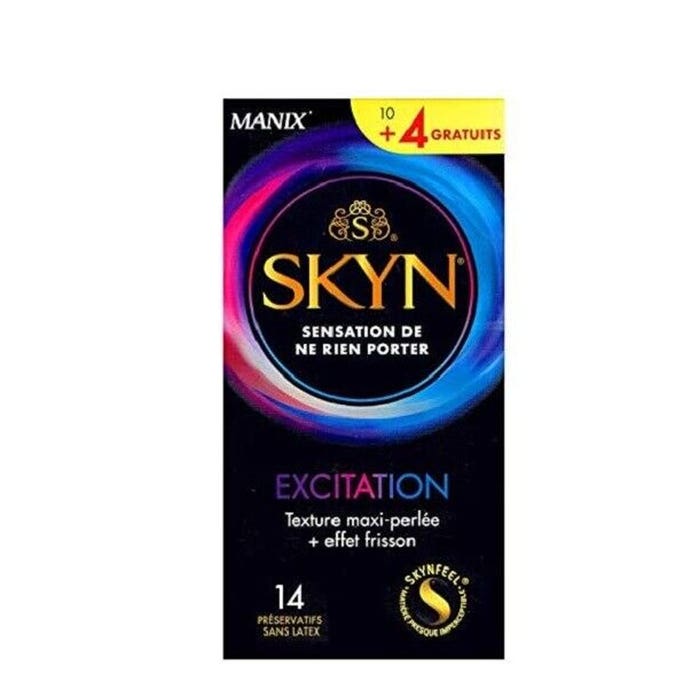 Maxi pearl texture + shivering effect condoms x10x10 + 4 Excitation Latex-free Manix
