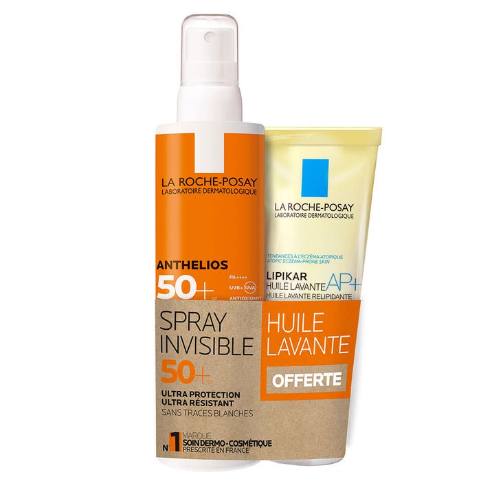 La Roche-Posay Anthelios Invisible Scented Body Spray SPF50+ 200ml + Lipikar Washing Oil 100ml Free