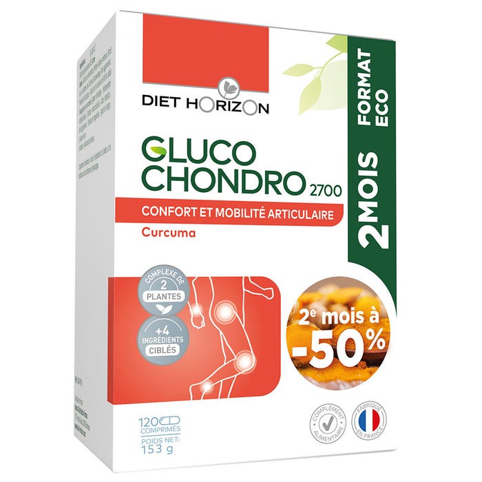 Gluco Chondro 2700 60 Tablets Joints x120 Comprimés Diet Horizon