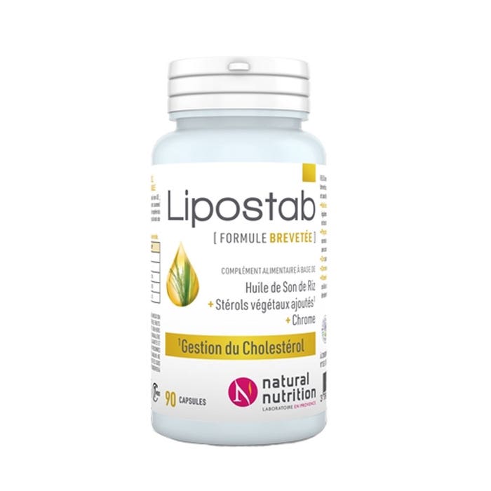 Lipostab Huile De Son De Riz 90 capsules Gestion du cholestérol Natural Nutrition