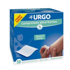 Urgo Soft &amp; Sterile absorbent Bandages 7,5cm x 7,5cm x50