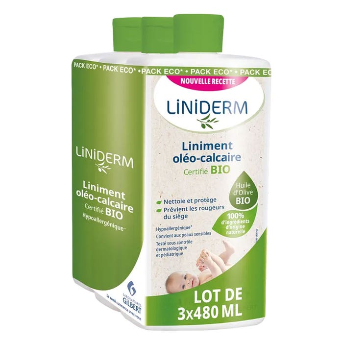 Organic Flax and Calcium Liniment 3x480ml Liniderm