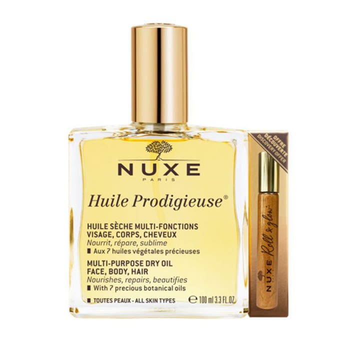 Multi-Function Dry Oil + Roll-on Huile Prodigieuse Face, Body & Hair Nuxe
