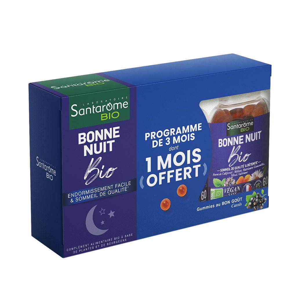 Santarome Bonne Nuit Good Night Bioes Goût Cassis 3x60 gummies