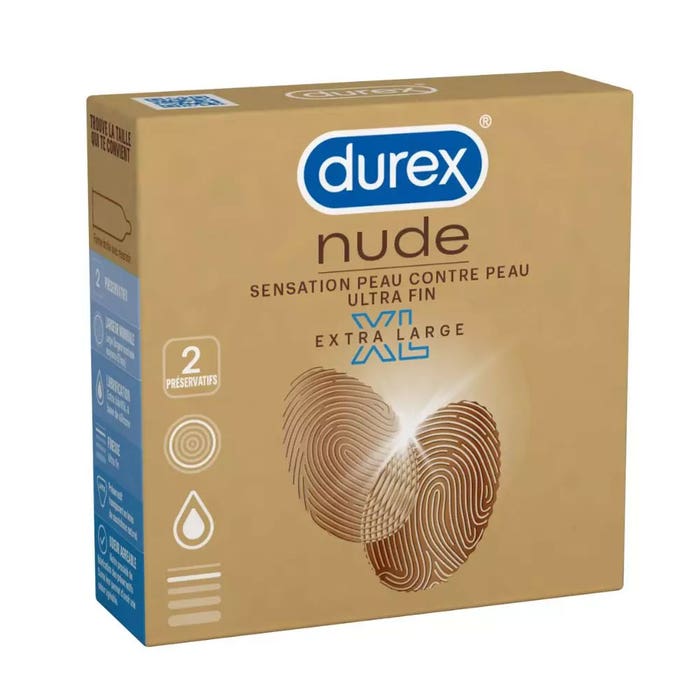 Sensation Skin to Skin Condoms XL x2 Nude Durex