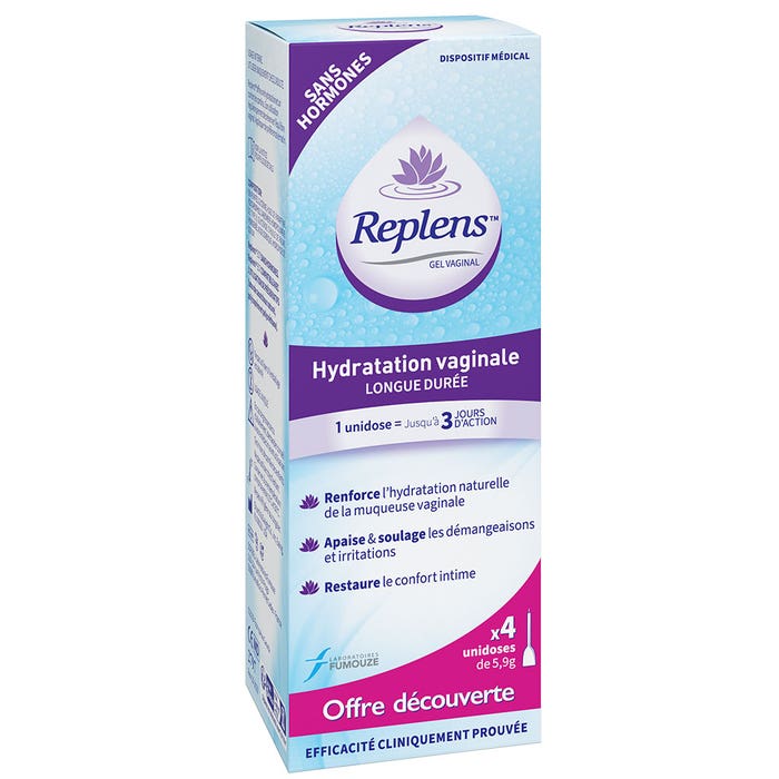 Replens Vaginal Moisturizer 4 Unidose Applicators - Easypara Replens Vaginal Moisturizer 4 Unidose Applicators - Easypara