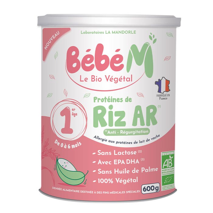 La Mandorle Bébé M Organic Rice Proteins AR 1st age from 0 to 6 months 600g