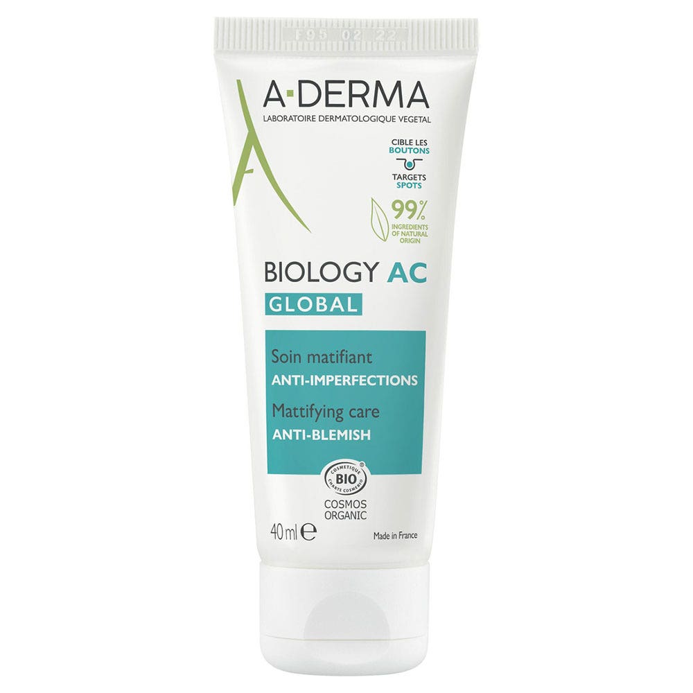 A-Derma Biology AC Organic mattifying blemish care Severe Imperfections 40 ml