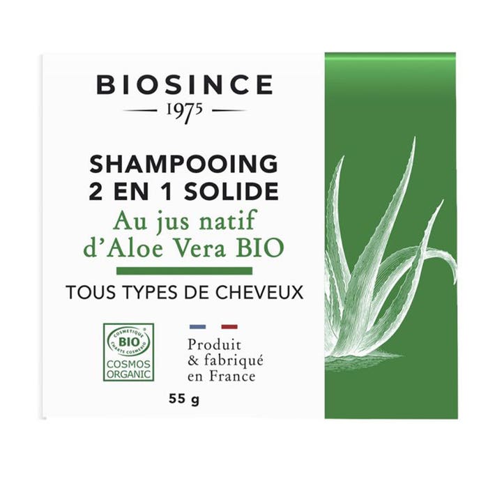 2in1 Solide Shampoo 55g With Bioes Aloe Vera All Hair Types Bio Since 1975