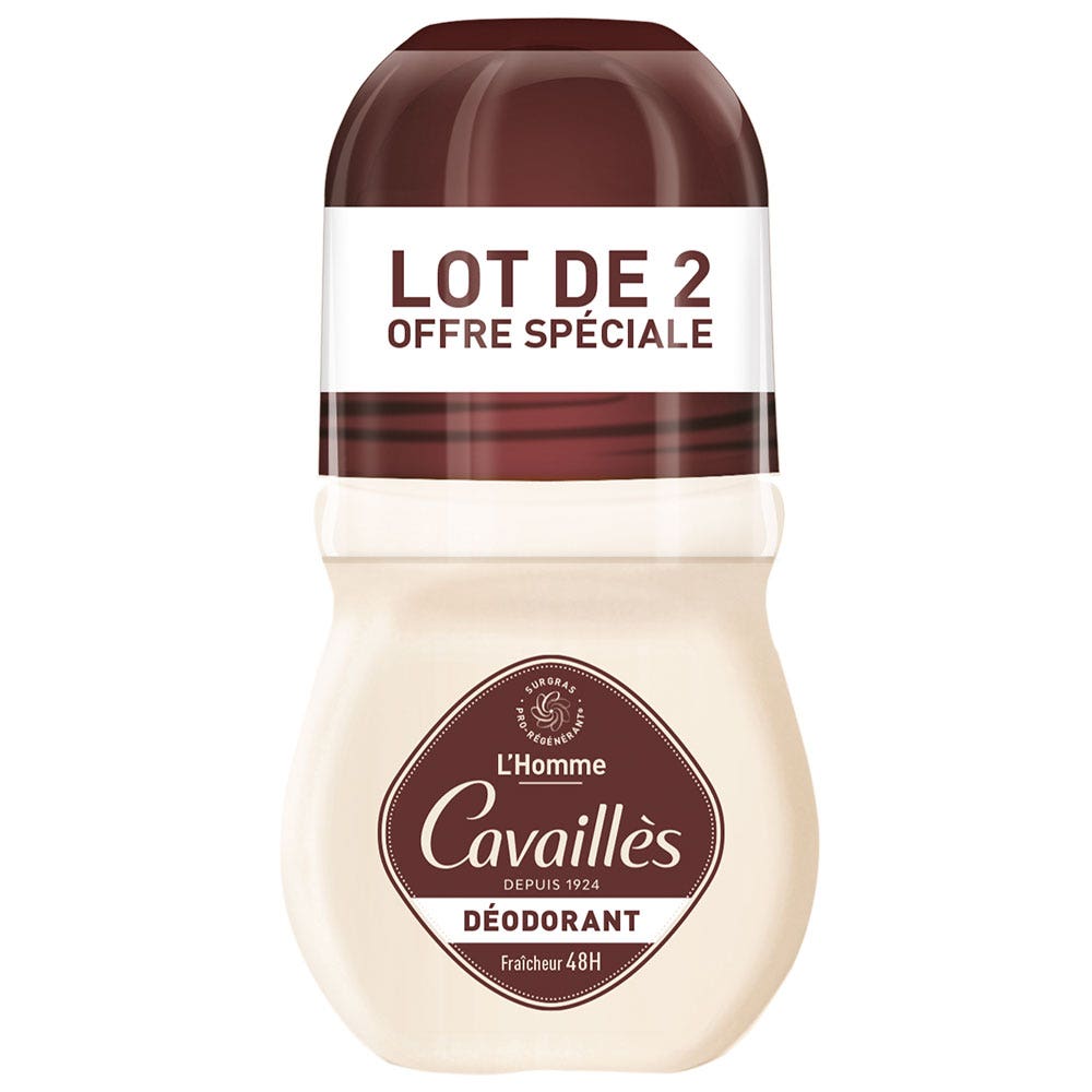 Cavaillès Dermato L'Homme 48H Roll On Deodorants 2x50ml