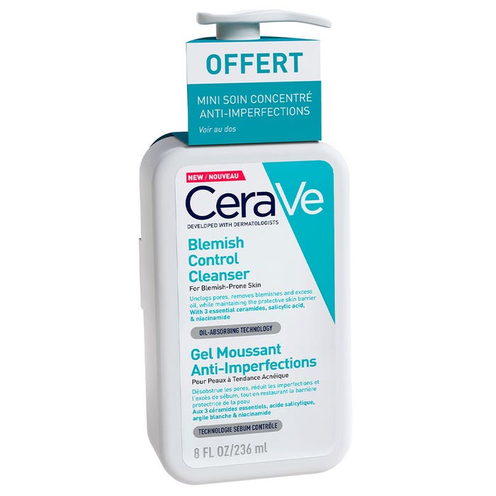 Cerave Cleanse Visage Anti-Imperfection Foaming Gel + Free 3ml Anti-Imperfection Mini Care Concentrate 236ml