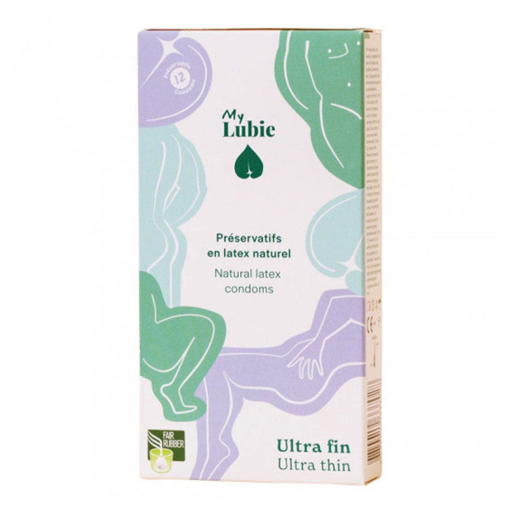 My Lubie Standard Size Condoms Ultra Thin Natural Latex x12