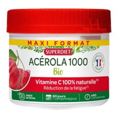 Superdiet Organic Acerola 1000 Chewable Vitamine C Naturelle 60 tablets