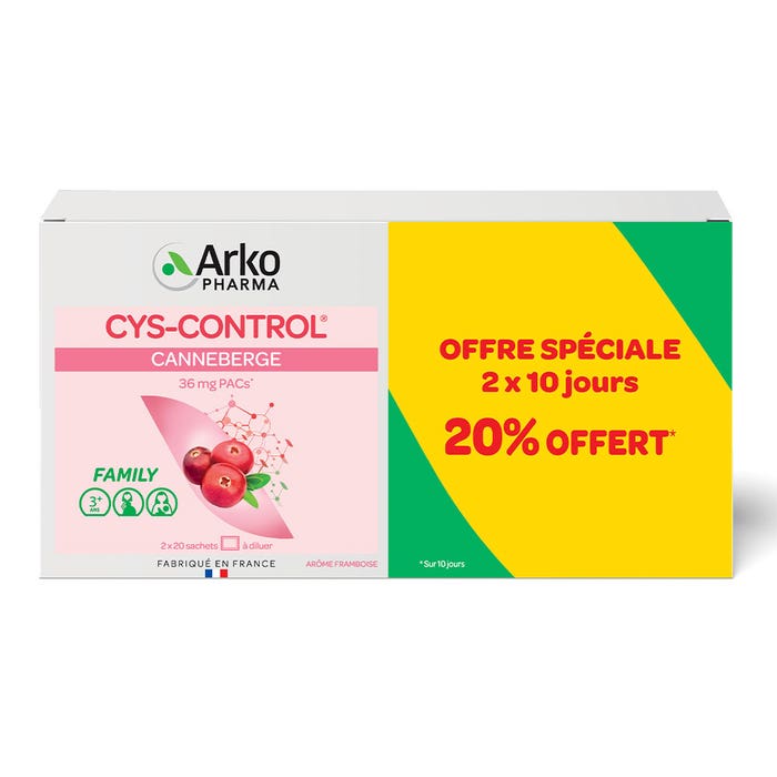 Arkopharma Cys-Control 2 X 20 Sachets Urinary Comfort Cranberry