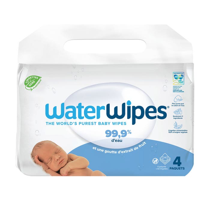Waterwipes Baby Wipes 4x60
