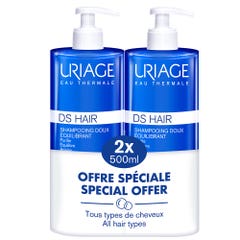 Uriage D.S Gentle Rebalancing Shampoo Hair 2x500ml