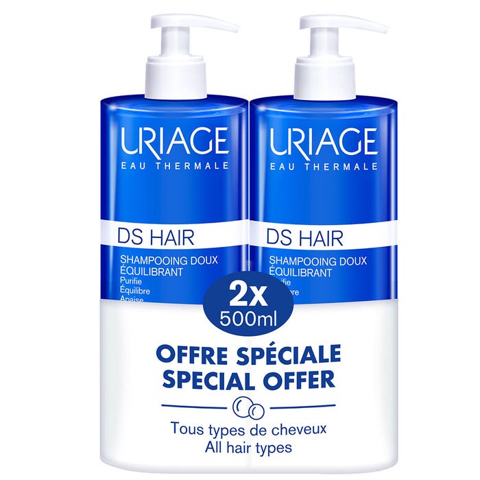 Gentle Rebalancing Shampoo 2x500ml D.S Hair Uriage