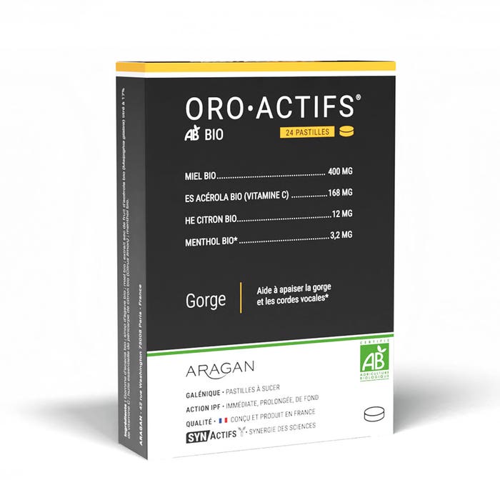Aragan Synactifs OROACTIFS® ORGANIC Gorge 24 Sucking tablets
