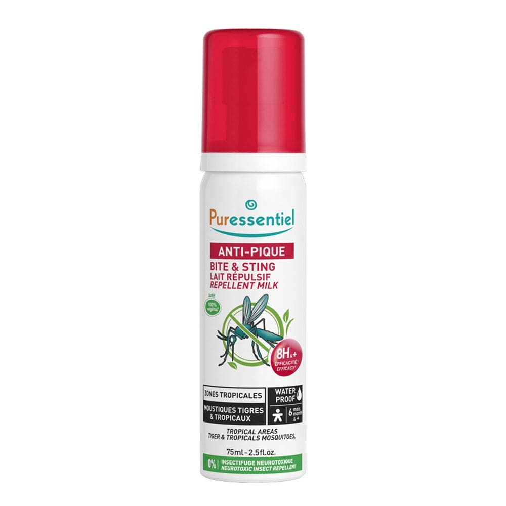 Puressentiel Repellents Repellent Milk Tropical Zones Tiger and Tropical Mosquitoes From 6 Months 75ml