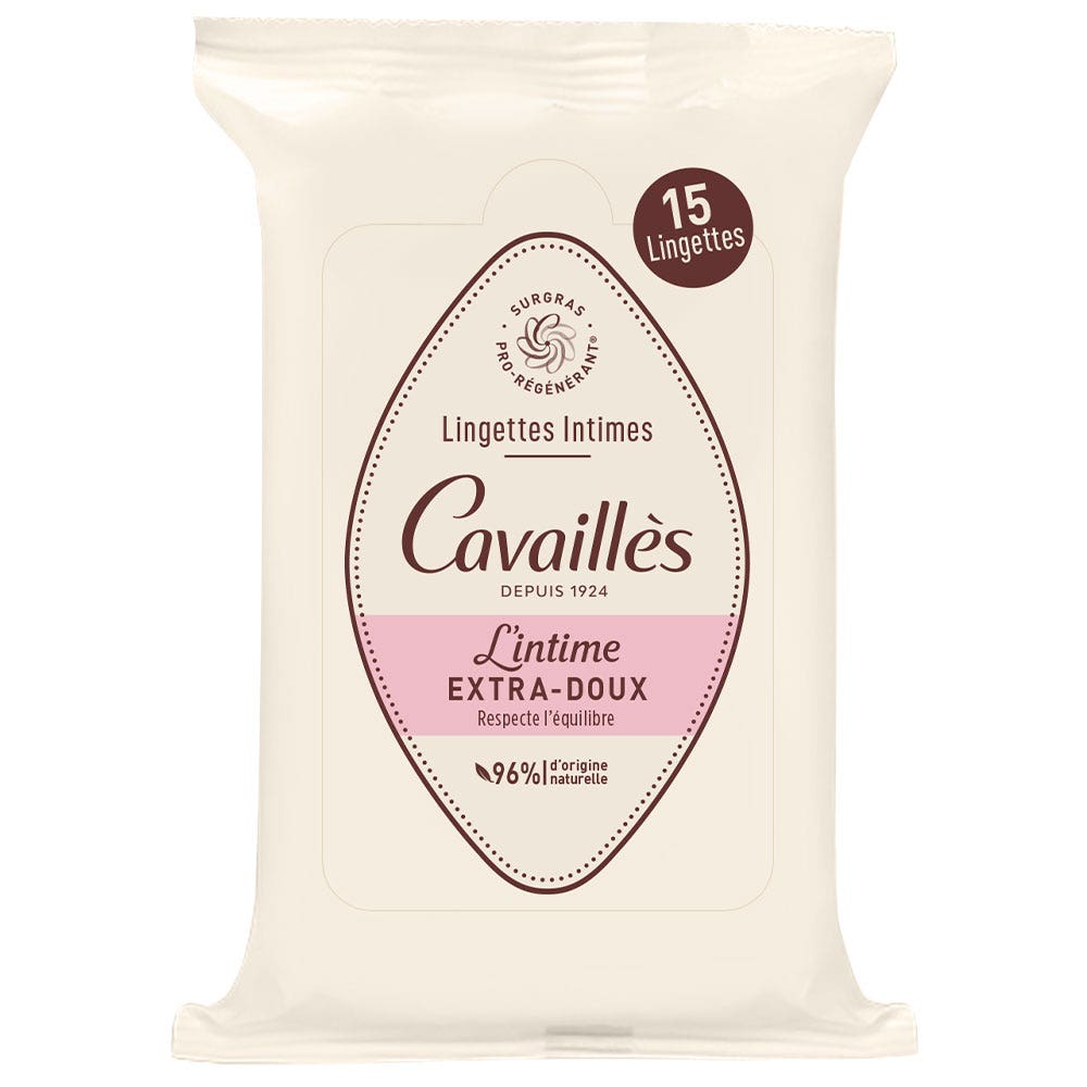 Cavaillès Intimate Dryness Extra Gentle Intimate Wipes X 15 15 lingettes