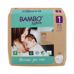 Bambo Nature Nappies XS Size 1 2 to 4 kg x22