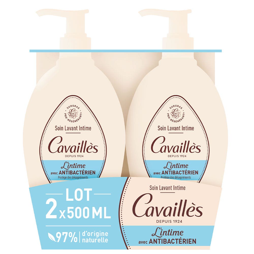 Cavaillès Intimate Dryness Special antibacterial natural hygiene care 2x500ml