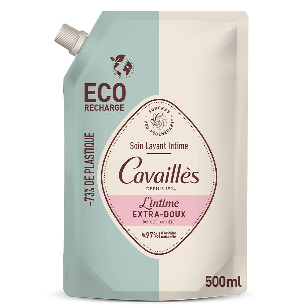 Cavaillès Intimate Dryness Eco Refill Ultra-soft Cleansing Care 500ml