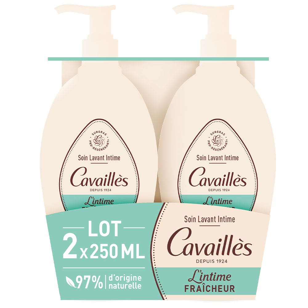 Cavaillès Intimate Dryness Freshness Intimate Cleanser 2x250ml