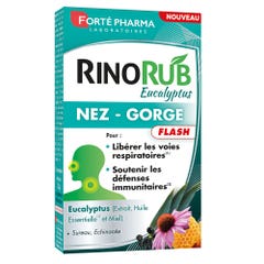 Forté Pharma RinoRub Flash Nose and Throat Eucalyptus 15 tablets