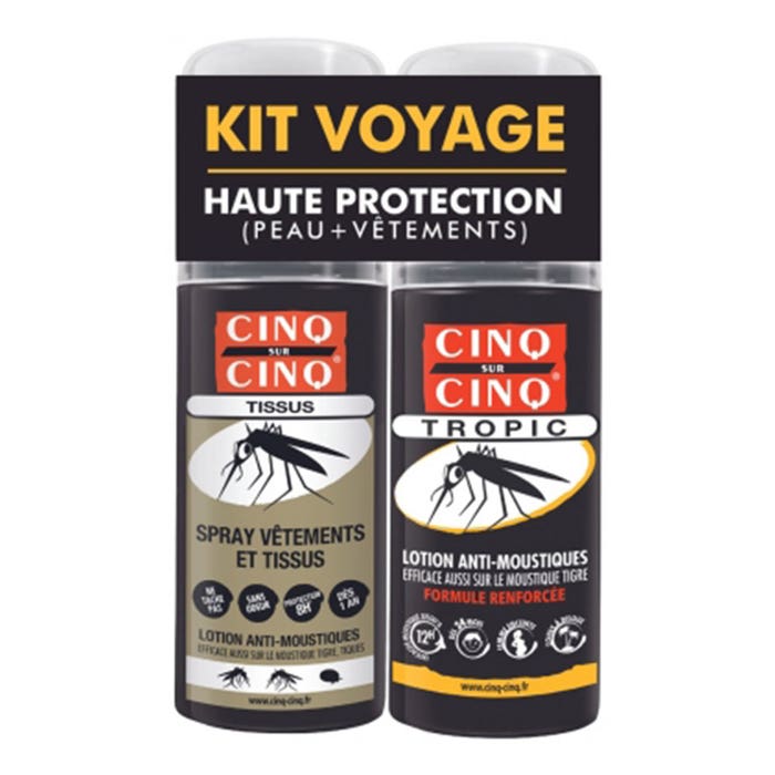 Kit Voyage Haute Protection Anti-Moustique 100ml Clothing spray and lotion from 24 months Cinq Sur Cinq