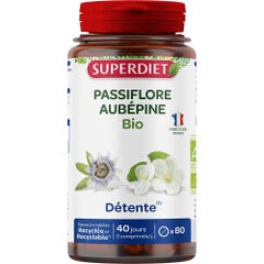Superdiet Passion flower-Aubepine Bio 80 tablets