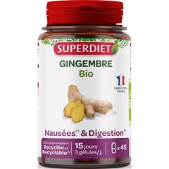 Superdiet Organic ginger 45 capsules