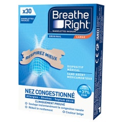 Breathe Right Original Nose Strips Size L X30