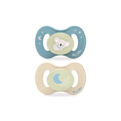 Luc Et Lea Nature Anatomical Day and Night Phosphorescent Pacifier 6 to 18 months x2