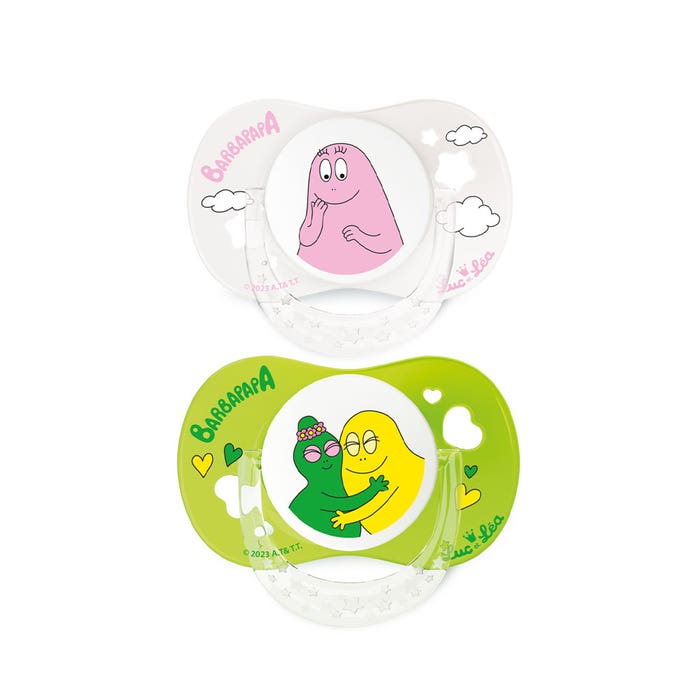 Luc Et Lea Barbapapa Anatomical soother 6 to 18 months x2