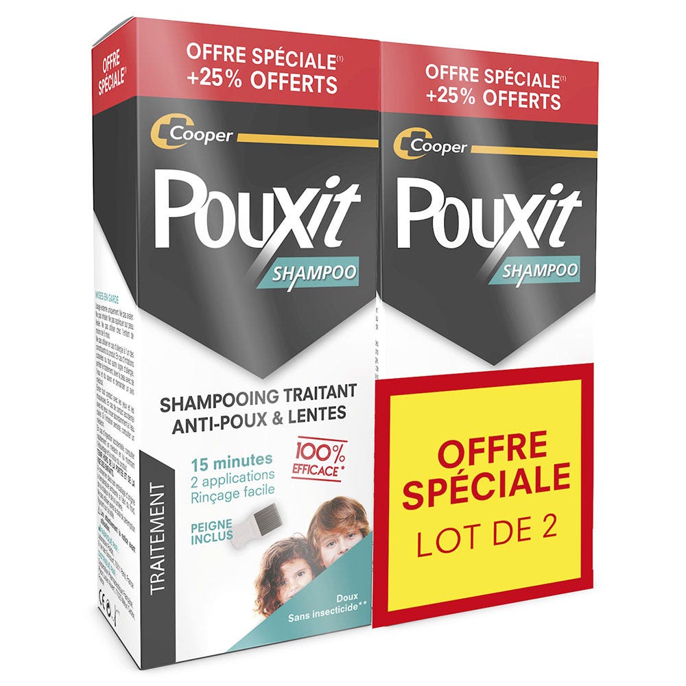 Pouxit Shampoing Traitant Anti-Poux & Lentes 2x250ml - Easypara