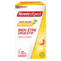 Bayer Renniedigest Digestive well-being Lemon Flavour Sugar Free 20 Sachets