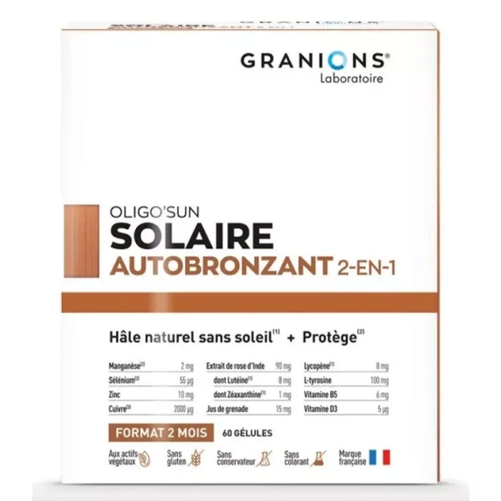 Granions Oligo'Sun Sunscreens Self Tanners Cure of 2 Months 60 capsules