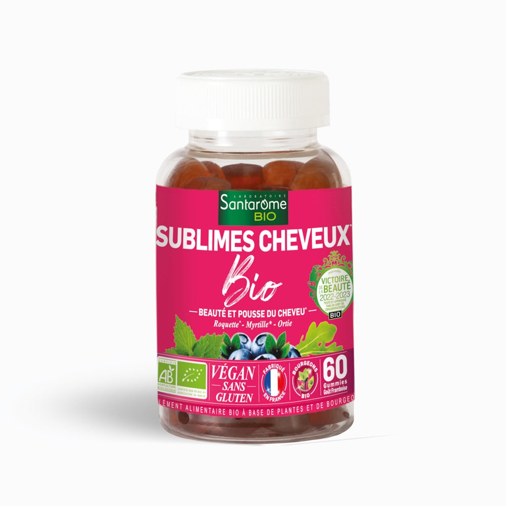 Santarome Organic Gorgeous Hair Beauté & Pousse du cheveu 60 gummies