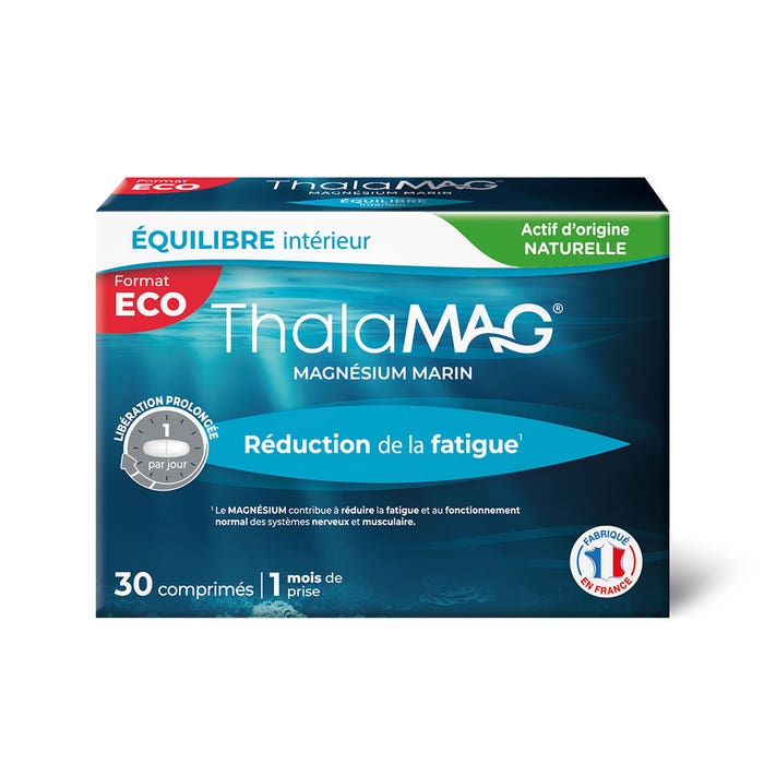 30 Capsules Marine Magnesium Fatigue & Anxiety Thalamag 30 comprimés Lp Thalamag